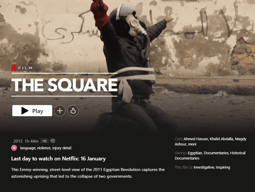 Data de remoção do Square Netflix