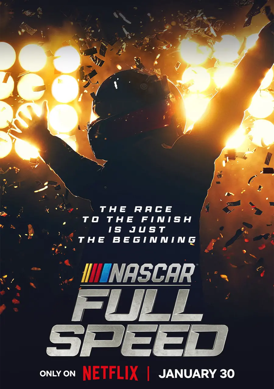 Poster Nascar Full Speed Sports Docuseries chegando à Netflix em janeiro de 2024