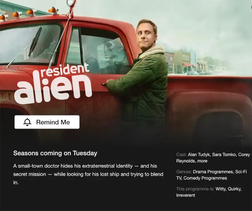 Resident Alien chegando à Netflix