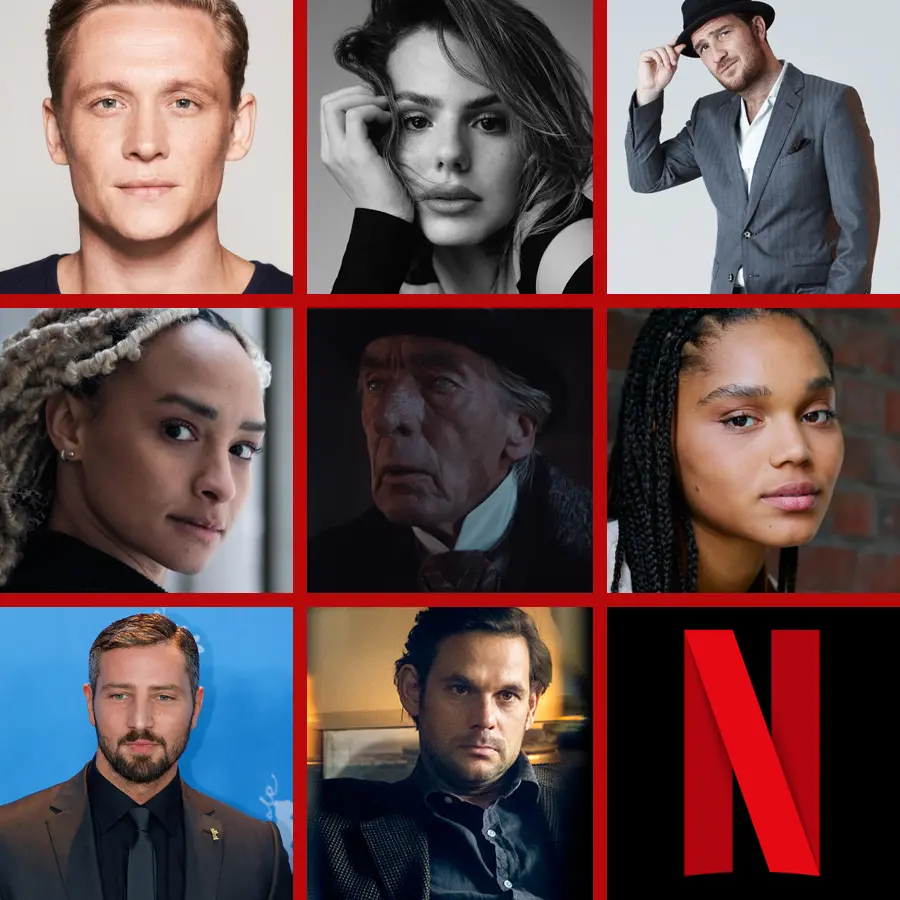 Grade de elenco para bloco de filme Netflix