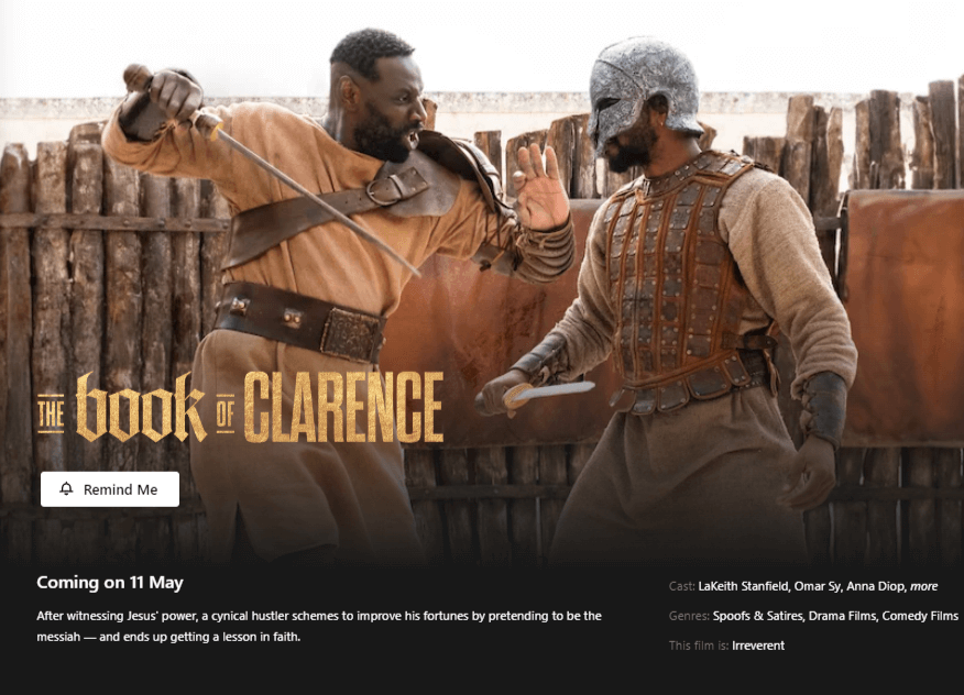 Lançamento do livro de Clarence na Netflix